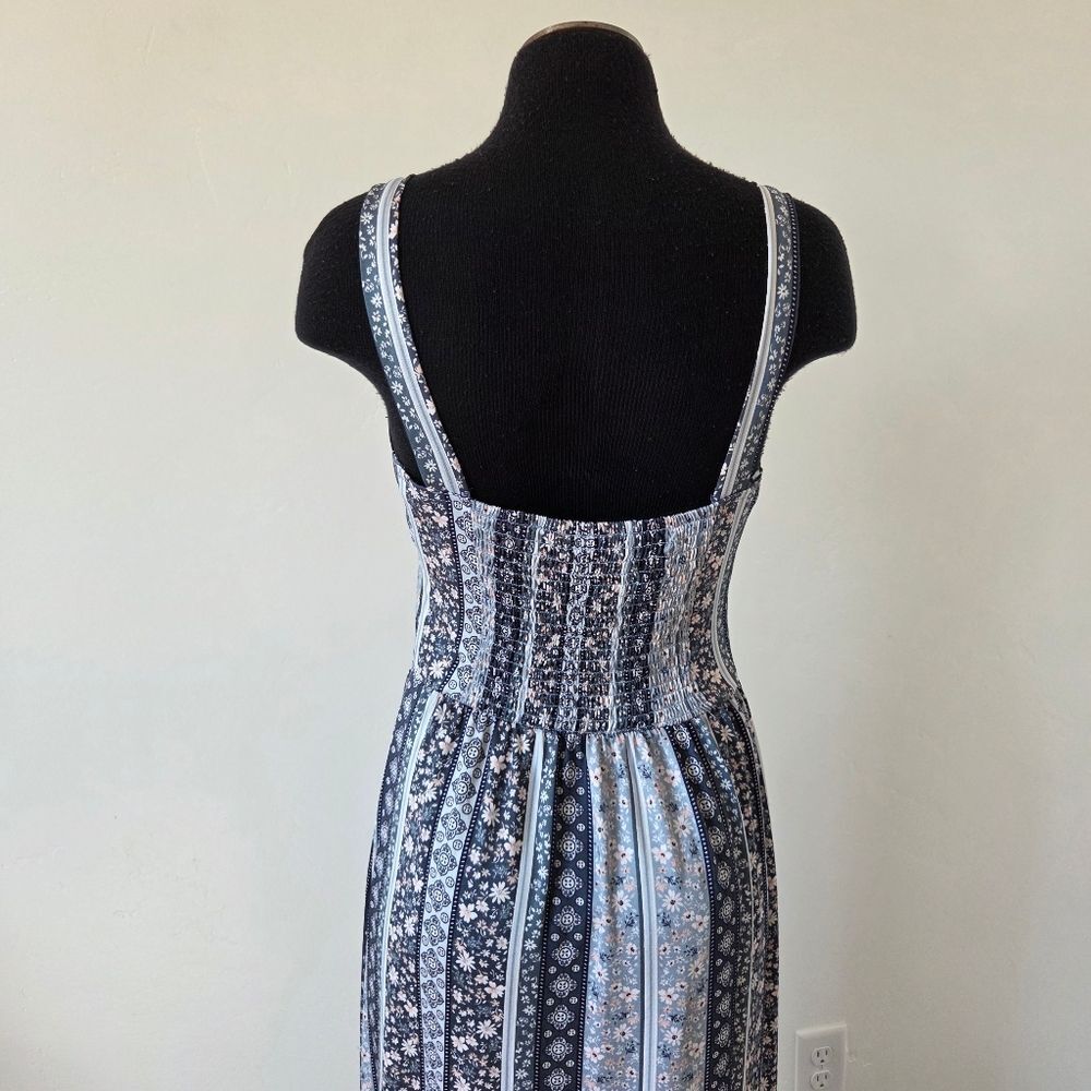 Derek Heart Paisley Floral Maxi Dress Twist Front Y2K 90s Beach Vacation Large - Picture 7 of 13